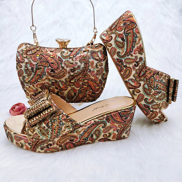 Elegant Italian Design Wedding Shoe and Bag Set for Women - Perfect for Parties